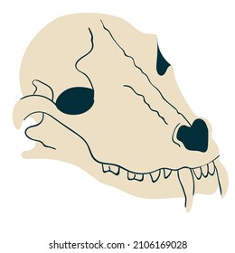 Fox animal skeleton skull in boho ethnic style