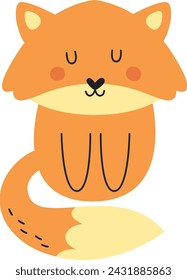 Ilustración vectorial de sueño animal de zorro