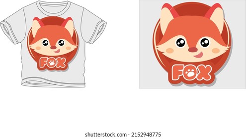 fox animal t-shirt design background color is a gray and t-shirt color is a gray beautiful color and beautiful design