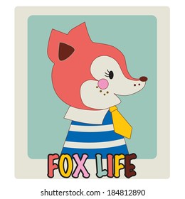 Fox animal vector design colorful 