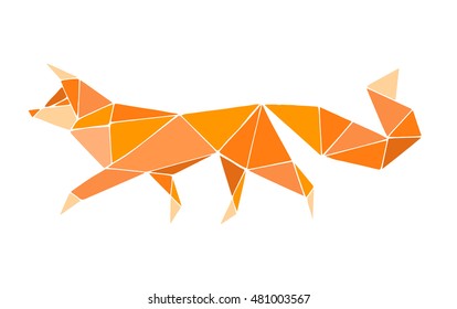 Fox animal vector on a white background. Object isolated cartoon illustration. Doodle geometric style. Cloth design, icon, logo, poster, textile, paper, card, invitation,holiday.Color magic art.Eps10.