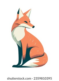 fox animal wild icon isolated illustration