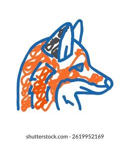 fox animal zoo doodle icon sketch vector. fox animal zoo sign. isolated symbol illustration