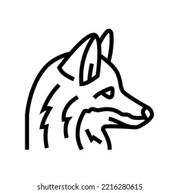 fox animal zoo line icon vector. fox animal zoo sign. isolated contour symbol black illustration