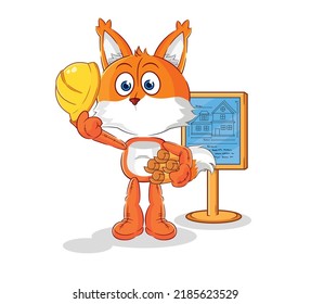 la ilustración de fox Architect. vector de caracteres