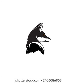 fox art back view logo Abstract template logo design vector