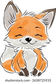 fox autumn element marker doodle style