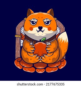 Fox Autumn Japanese Culture Illustration