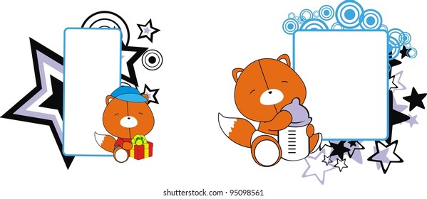 fox baby cartoon copyspace  in vector format