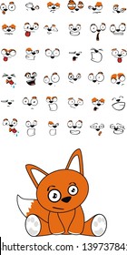 fox baby cute sitting cartoon set in vcetor format very easy to edit