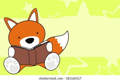 fox baby reading cartoon background in vector format very easy to edit