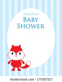 fox baby shower card