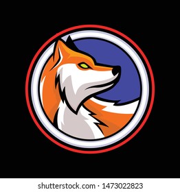 Fox badge design vector illustration, logo, badge, esport,sport