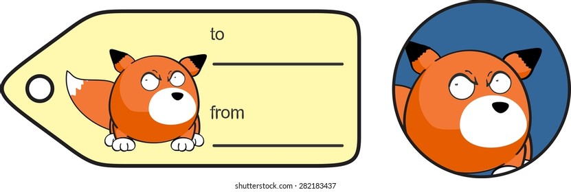 fox ball cartoon giftcard isolated set in vector fromat very easy to edit