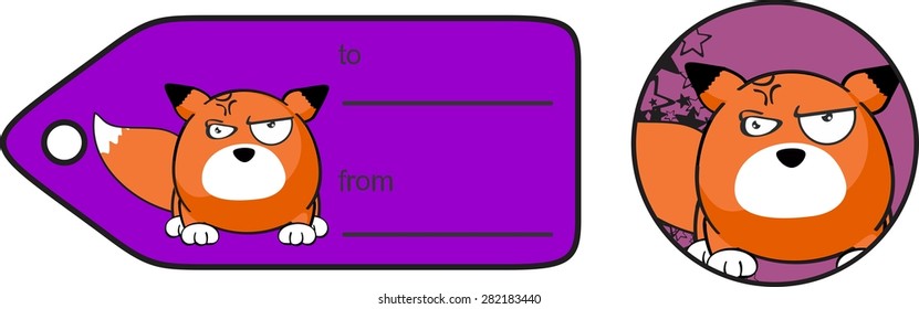 fox ball cartoon giftcard isolated set in vector fromat very easy to edit