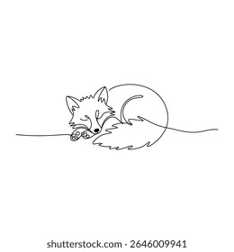 fox bird horse buterfly single line art