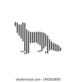 Fox black barcode line icon vector on white background.