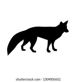 Fox, black icon,vector illustration