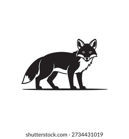 Zorro, icono negro, Ilustración vectorial sobre fondo blanco