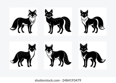 Fox Black Silhouette Vector illustration