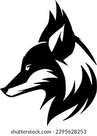 Fox - Black and White Isolated Icon - Vector illustration