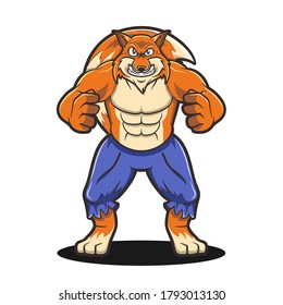 Fox Bodybuilder Cartografierkonzept