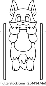 Fox Bodybuilder Pull ups Bodybuilding Animal Vektor Grafik Illustration