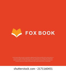 Fox Book Library Logo Design Vector 