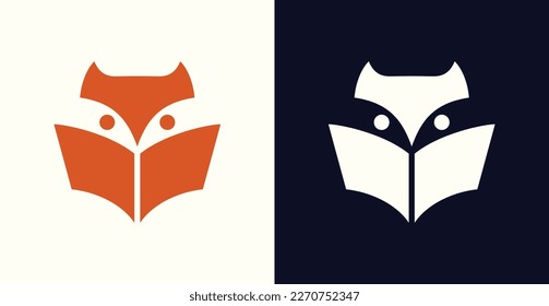 Fox book logo vector, Fox Reads Book