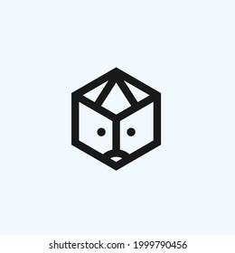 fox box logo design vector illustration