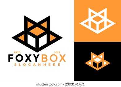 Fox Box Logo design vector symbol icon illustration