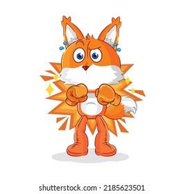 the fox boxer character. cartoon mascot vector