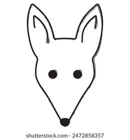 Fuchs Pinselstriche auf weißem Hintergrund. Vektorillustration.