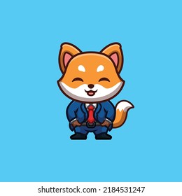 Fox Business Cute Creative Kawaii Cartoon Mascot Logo