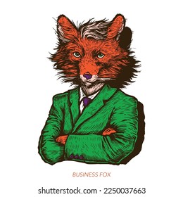 Fox business Illustration with suite 