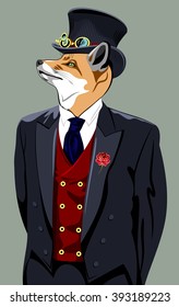 Fox in the business man's suit and top hat