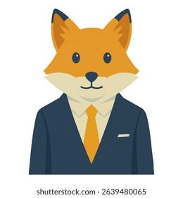 fox in a business suit animal vector on a white background
Vector animal in a suit on a white background