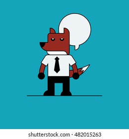 Fox businessman, Cartoon character.