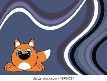 fox cartoon background in vector format