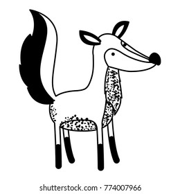 fox cartoon in black sections silhouette