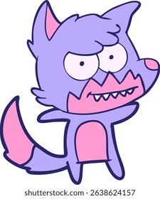 fox cartoon character in bright neon colors