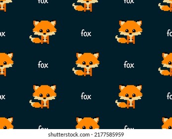 El personaje de la caricatura de Fox es un patrón impecable sobre el fondo negro. Estilo de píxeles