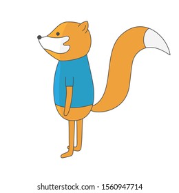 Fox. Cartoon character. Vector illustration