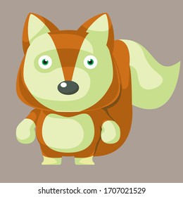 fox cartoon cute animal vector