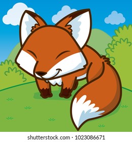 Fox cartoon, Cute vector,, Cute cartoon