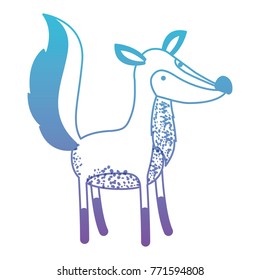 fox cartoon in degraded blue to purple color silhouette