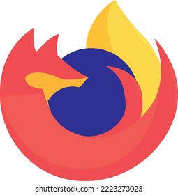 diseño vectorial del logo del Firefox de dibujos animados