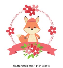 Fox cartoon with hat design