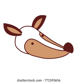 fox cartoon head in color sections silhouette