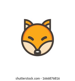 Fox cartoon icon, animal vector illustration, isolated on white background